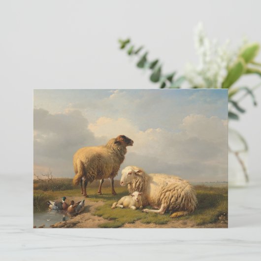 Schapenlam en eenden | Eugène Joseph Verboeckhoven (Staand voorkant)