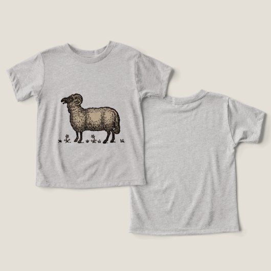 Schapenlammeren Boerderij Dierlijke Vintage (Ontwerp Voorkant & Achterkant)