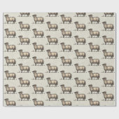 Schapenlammeren Boerderij Dierlijke Vintage Cadeaupapier (Vlak)
