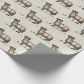 Schapenlammeren Boerderij Dierlijke Vintage Cadeaupapier (Hoek)