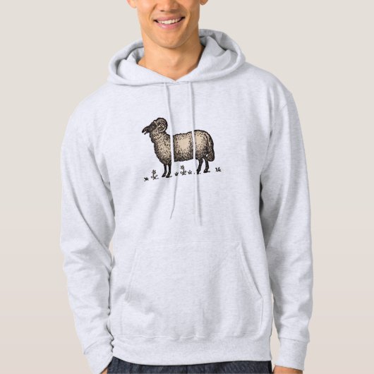 Schapenlammeren Boerderij Dierlijke Vintage Hoodie (Voorkant)