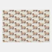 Schapenlammeren Boerderij Dierlijke Vintage Inpakpapier Vel (Voorkant 3)