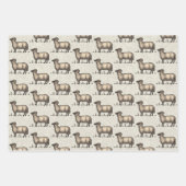 Schapenlammeren Boerderij Dierlijke Vintage Inpakpapier Vel (Voorkant)