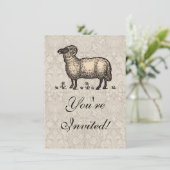 Schapenlammeren Boerderij Dierlijke Vintage Kaart (Staand voorkant)