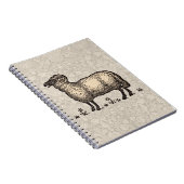 Schapenlammeren Boerderij Dierlijke Vintage Notitieboek (Rechterzijde)
