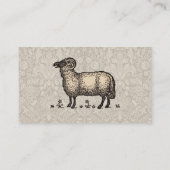 Schapenlammeren Boerderij Dierlijke Vintage Visitekaartje (Achterkant)