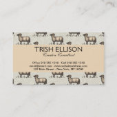 Schapenlammeren Boerderij Dierlijke Vintage Visitekaartje (Voorkant)