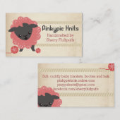 Schapenlampkogel van garen brei-haakwerk visitekaartje (Voorkant / Achterkant)