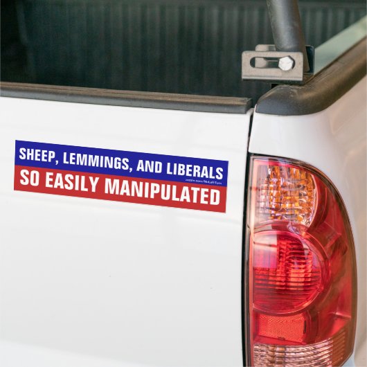 Schapenlemmings liberalen zijn gemakkelijk te mani bumpersticker (Op Truck)