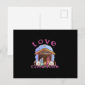Schapenliefde kwam neer op Christelijke nativiteit Aankondigingskaart (Voorkant / Achterkant)