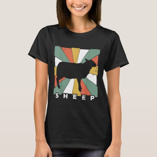 schapenliefhebber retro stijl dier t-shirt (Voorkant)