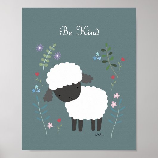 Schapenneursery Art Cute Lamb Nursery Wall Decor Poster (Voorkant)