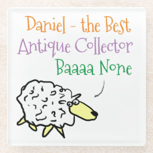 Schapenontwerp voor een Antiek verzamelaar Glazen Onderzetter