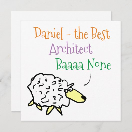 Schapenontwerp voor een architect feestdagenkaart (Voorkant / Achterkant)