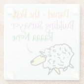 Schapenontwerp voor een bouwenquête glazen onderzetter (Achterkant)