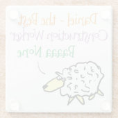 Schapenontwerp voor een bouwwerker glazen onderzetter (Achterkant)