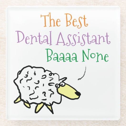Schapenontwerp voor een Dental Assistant Glass Ond Glazen Onderzetter (Voorkant)