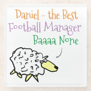 Schapenontwerp voor een Football Manager glas Onde Glazen Onderzetter