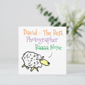 Schapenontwerp voor een fotograaf feestdagenkaart (Staand voorkant)
