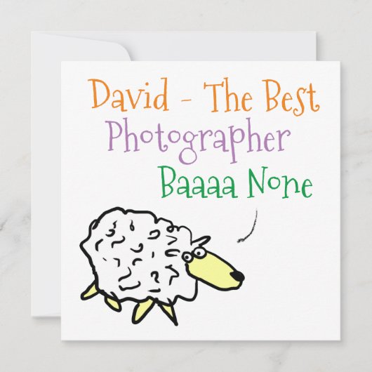 Schapenontwerp voor een fotograaf feestdagenkaart (Voorkant)