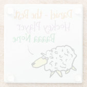 Schapenontwerp voor een Hockey Player Glass Onderz Glazen Onderzetter (Achterkant)