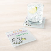 Schapenontwerp voor een Kindergartenleraar Glazen Onderzetter (Schuin)