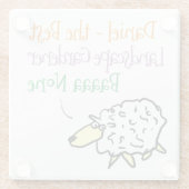 Schapenontwerp voor een landschapsteller glazen onderzetter (Achterkant)