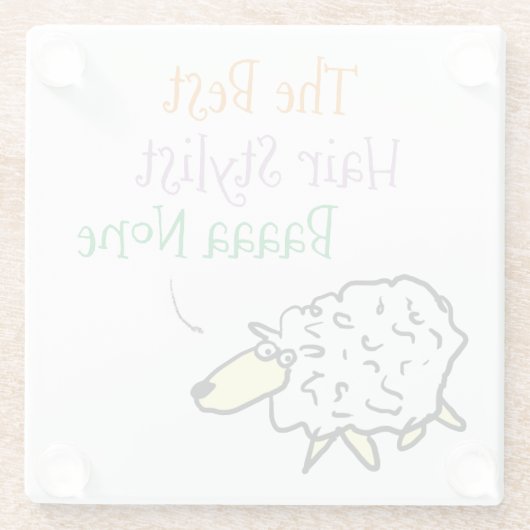 Schapenontwerp voor een Onderzetter met een Haarst Glazen Onderzetter (Achterkant)