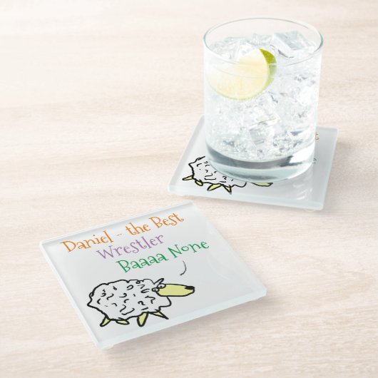 Schapenontwerp voor een Onderzetter met rustelglas Glazen Onderzetter (Schuin)