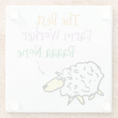 Schapenontwerp voor een Onderzetter van de Arbeide Glazen Onderzetter (Achterkant)