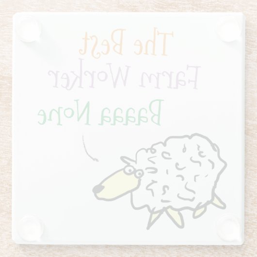 Schapenontwerp voor een Onderzetter van de Arbeide Glazen Onderzetter (Achterkant)