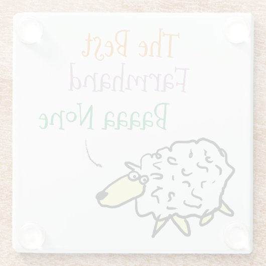 Schapenontwerp voor een Onderzetter van handglas Glazen Onderzetter (Achterkant)