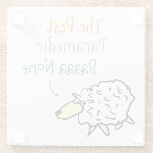 Schapenontwerp voor een Onderzetter van Paramedisc Glazen Onderzetter (Achterkant)