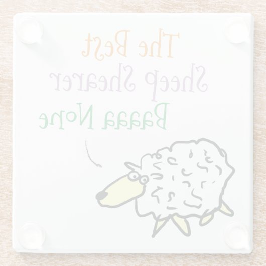 Schapenontwerp voor een Onderzetter van schapensch Glazen Onderzetter (Achterkant)