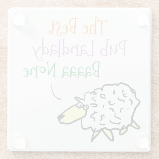 Schapenontwerp voor een Pub Landlady Glass Onderze Glazen Onderzetter (Achterkant)