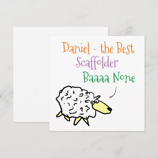 Schapenontwerp voor een steigermaker feestdagenkaart (Voorkant / Achterkant)