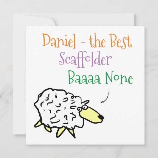 Schapenontwerp voor een steigermaker feestdagenkaart (Voorkant)