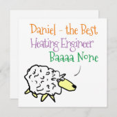 Schapenontwerp voor een verwarmingsmonteur feestdagenkaart (Voorkant / Achterkant)