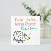 Schapenontwerp voor een verwarmingsmonteur feestdagenkaart (Staand voorkant)