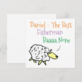 Schapenontwerp voor een visser feestdagenkaart (Voorkant / Achterkant)