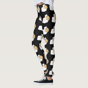 Schapenontwerp zwart leggings