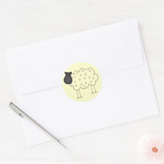 Schapenoverhemden en schenkingen ronde sticker (Envelop)