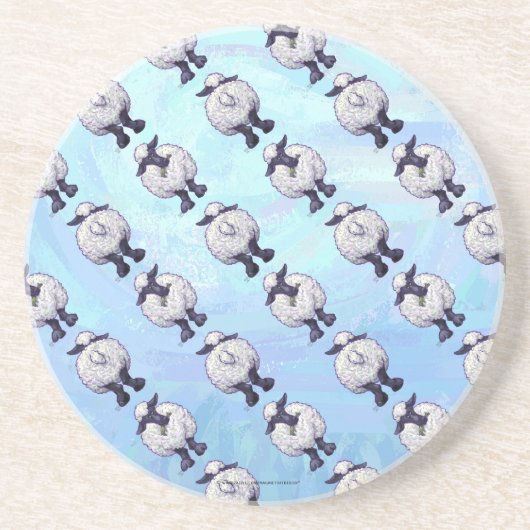 Schapenpatronen Zandsteen Onderzetter (Voorkant)