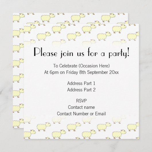 Schapenpatroon. Kaart (Voorkant / Achterkant)