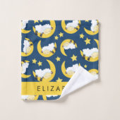 Schapenpatroon, Slapen Schaap, Maan, Jouw naam Bad Handdoek (Wasdoekje)