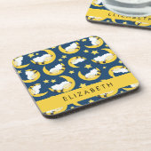 Schapenpatroon, Slapen Schaap, Maan, Jouw naam Bier Onderzetter (Linkerzijde)