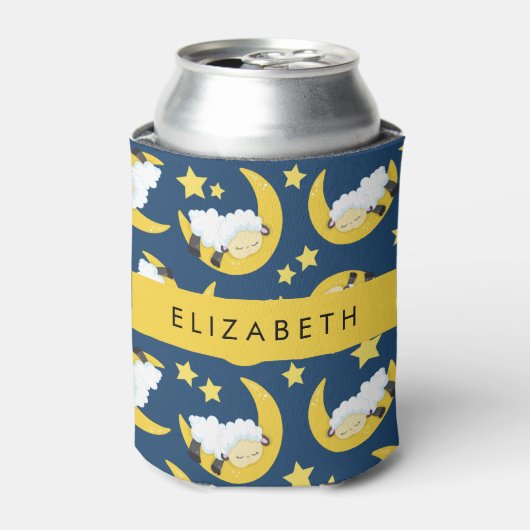 Schapenpatroon, Slapen Schaap, Maan, Jouw naam Blikjeskoeler (Blikje Voorkant)