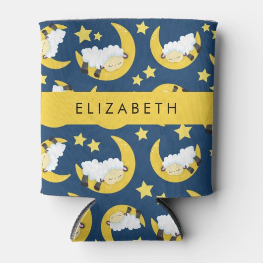 Schapenpatroon, Slapen Schaap, Maan, Jouw naam Blikjeskoeler (Voorkant)