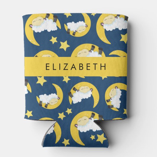 Schapenpatroon, Slapen Schaap, Maan, Jouw naam Blikjeskoeler (Achterkant)