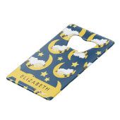 Schapenpatroon, Slapen Schaap, Maan, Jouw naam Creditkaart Flessenopener (Voorkant Gekanteld)